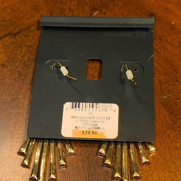 INC International Concepts Gold Geometric Fringe Earrings - Picture 4 of 4